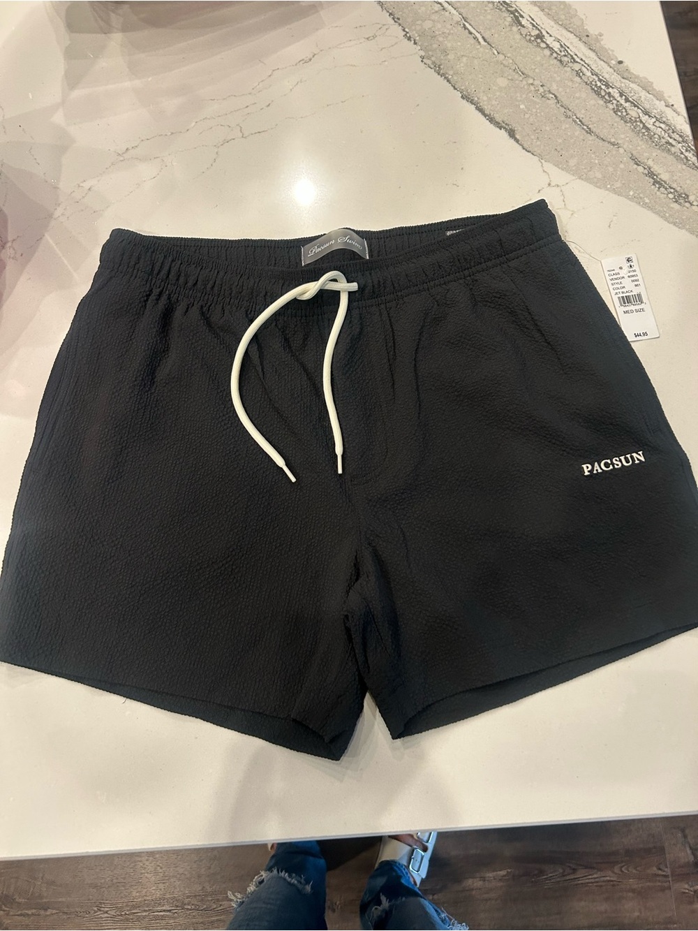 PacSun Black Athletic Shorts with White Drawstring